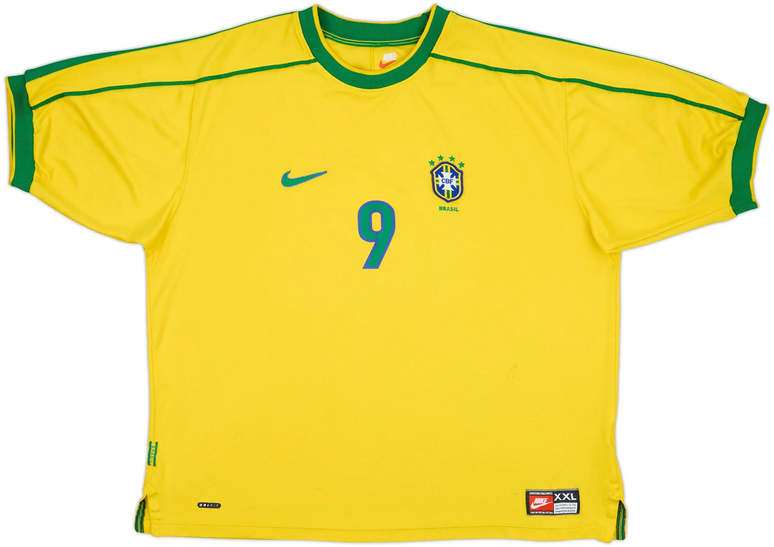 1998-00 Brazil Home Shirt Ronaldo #9